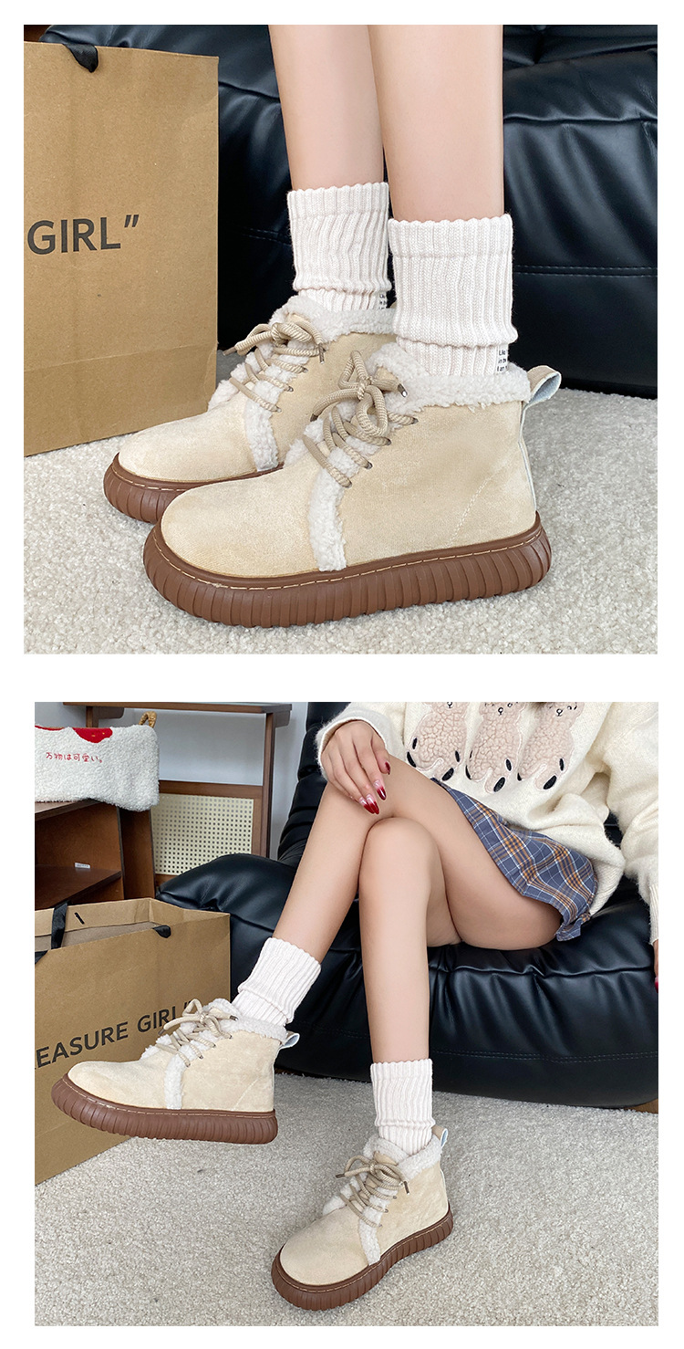 2023 m. žiemos nauji, stori apatiniai šilti odiniai kailiniai, integruoti sniego batai_voghion.com