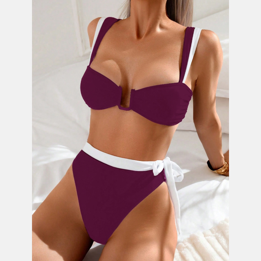 Bikini set met push-up en hoge taille tweedelige badmode dames_voghion.com