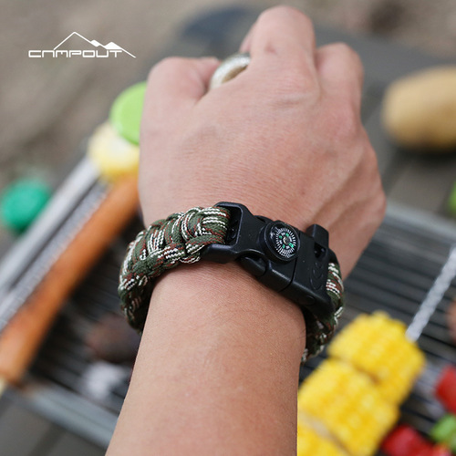 CAMPOUT Multi-functional Camping Rope Hiking Umbrella Cord Bracelet 5-in-1 Outdoor Tool Survival Bracelet