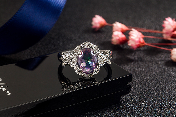 Fashion Horse Eye Copper Rings Inlay Zircon Copper Rings