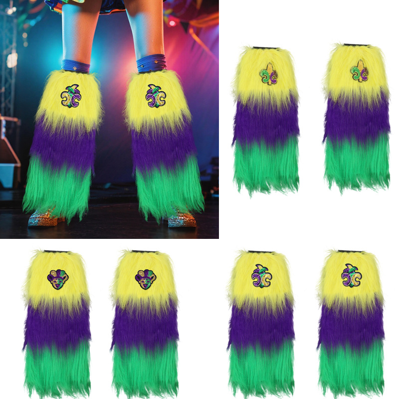 Nuevo cross-border Halloween tricolor piernas de peluche brasileño carnaval irlandés vestido de baile vestido de espectáculo