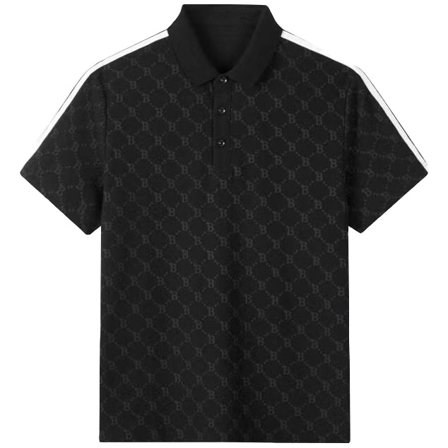 Polo elegante para hombre – Camiseta de verano de manga corta de mezcla de algodón con detalle bordado y cuello clásico._voghion.com