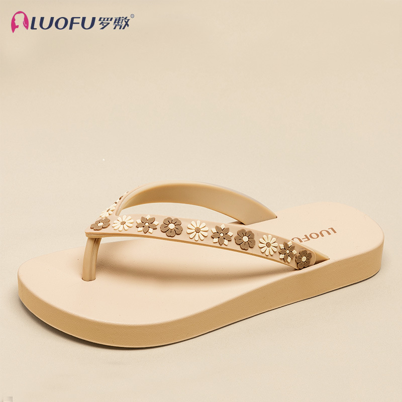 Luoshu nuevo verano grasa chanclas de la mujer ropa de corte de moda diamante zapatillas de playa cómodas zapatillas antideslizantes