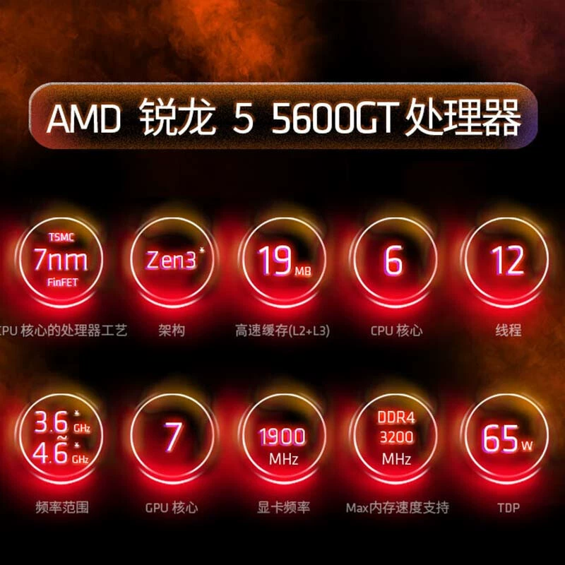 AMD R5 5600GT для сокета AM4 шестиядерный двенадцатипоточный процессор для настольного ПК