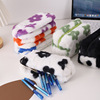 Plush capacious pencil case, stationery, storage bag, 2023 collection, flowered, South Korea