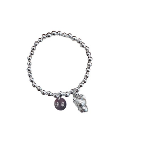 Children's Pure Silver Bracelet Dragon Year Zodiac Girl's Silver Bangle Chinese New Year Gift Dragon Baby Silver Necklace Silver Accessory New Year Gift
