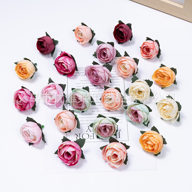 European Retro Tea Bud Artificial Rose Head DIY Garland Material Forest Sugar Box Gift Box Flower Accessories