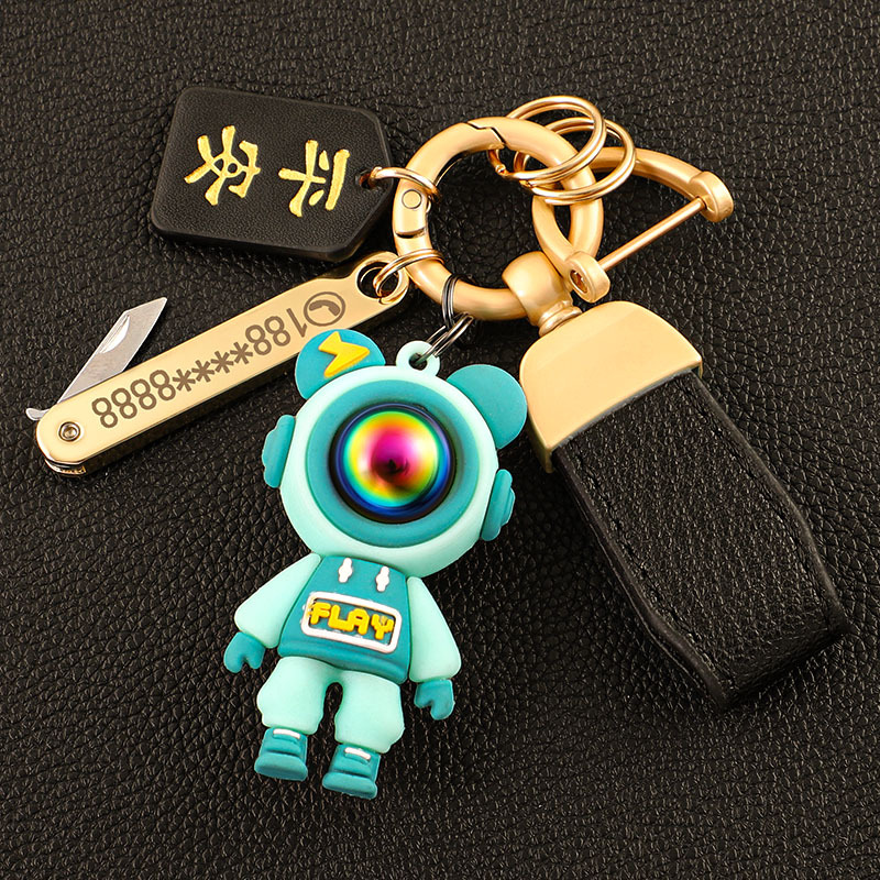 Llavero de coche transfronterizo osito INS macaron color violento llavero colgante bolso colgante llave
