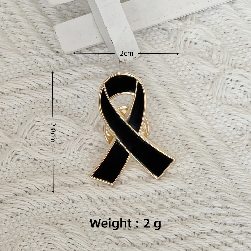 Broche nœud papillon coloré transfrontalière, accessoire de mode, promotion de la sensibilisation à la prévention, badge commémoratif en métal en forme de goutte d'huile_voghion.com