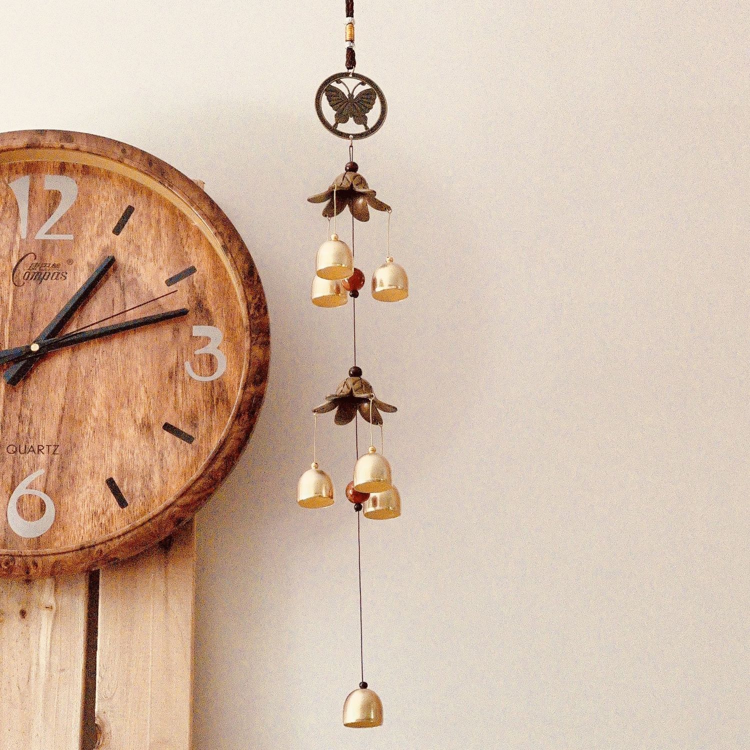 复古金属电镀铃铛风铃简约现代庭院装饰阳台摆摊风铃挂件古风吊铃