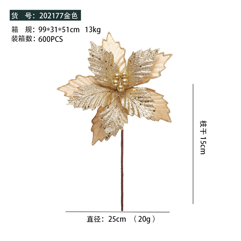 Flor Navidad Terciopelo 25cm
