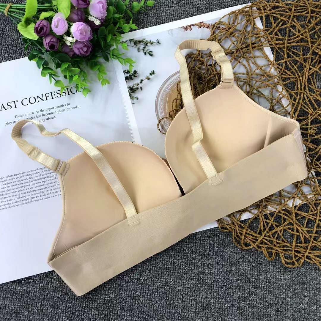 Filipina brillante hebilla frontal ropa interior sin costuras medio grueso de alta calidad se reunieron multi-color multi-tamaño sujetador inalámbrico al por mayor