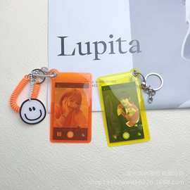 身份证ins饭卡PVC彩色透明卡套  公交卡保护套卡册小卡荧光卡包