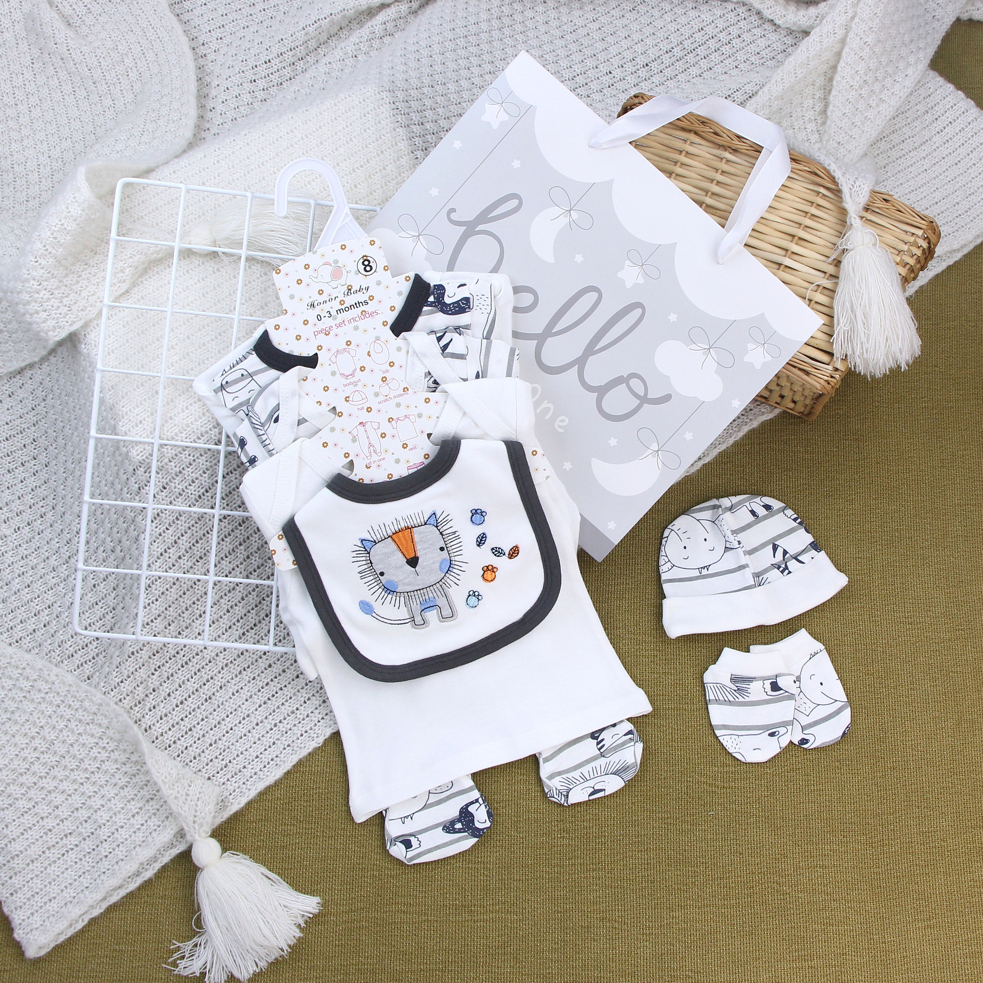 Caja de regalo de recién nacidos, ropa de escalada unida, ropa de algodón, ropa de bebé de luna llena, ropa de bebé para hombres y mujeres image 38