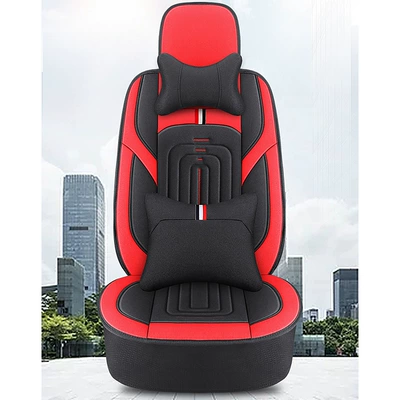 Linen Material for Sany, Doosan, Seat cushion, seat cover - red-deluxe-edition-single-seat