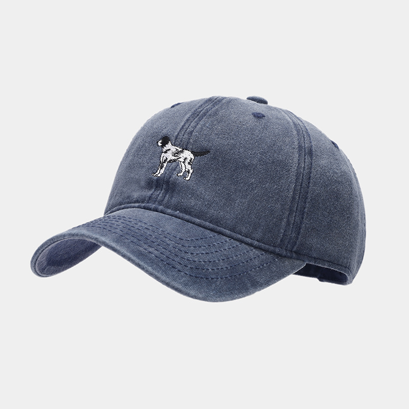 Cachorro de dibujos animados bordado gorra de béisbol de moda retro apenado casquillo de primavera y verano al aire libre casual sombrero para el sol