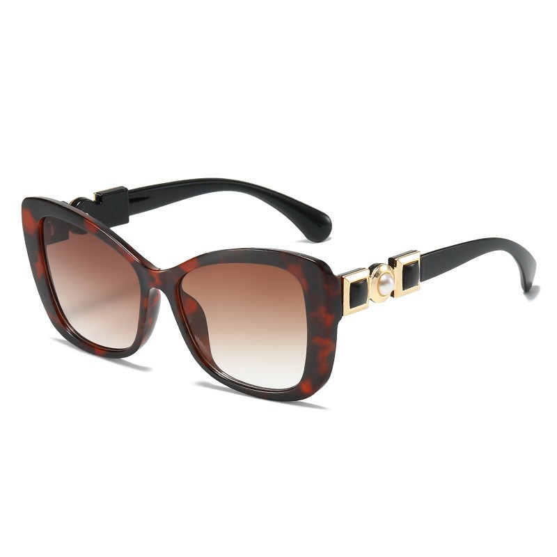 European and American Anti-UV Ins Internet Celebrity Sunglasses Trendy Sunglasses New Arrival Butterfly-Shaped Pearl High-Level Sunglasses