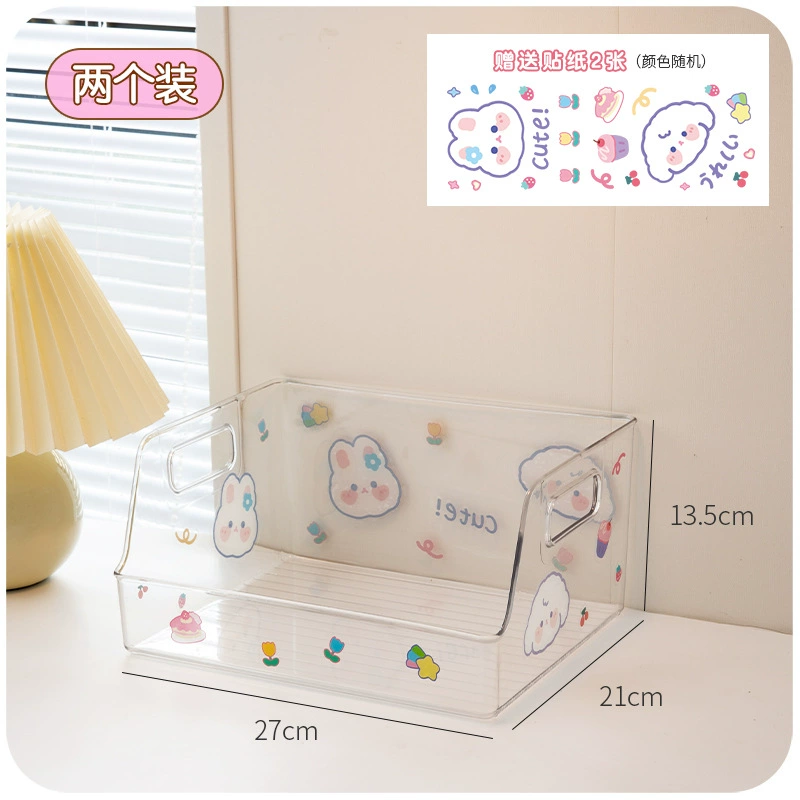 Acrylic transparent book storage box Small students put book shelf desktop desktop desk reconstruction supplies full set