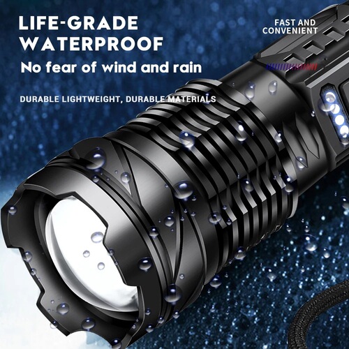 Cross-border new strong light flashlight usb rechargeable outdoor lighting 30W white laser flashlight with COB work light