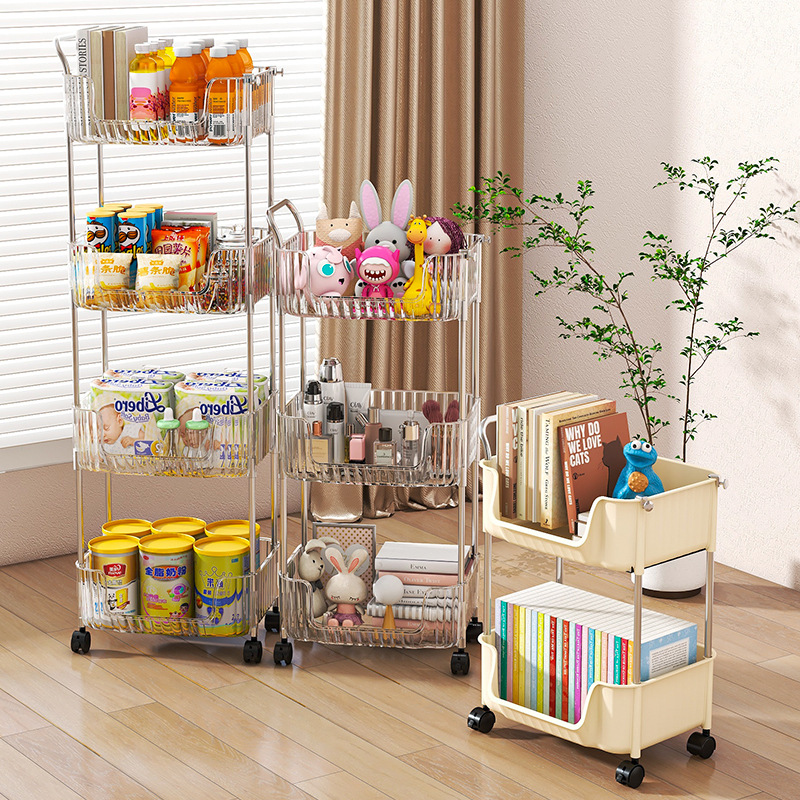 厨房置物架浴室落地客厅零食书本收纳架多功能小推车学生储物书架