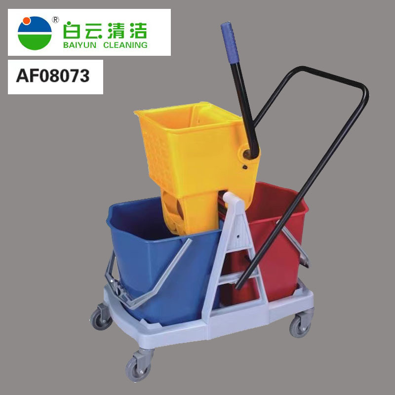 White Cloud double bucket mop bucket squeeze bucket water truck hand push cleaning car washing mop bucket mop cleaning mop bucket