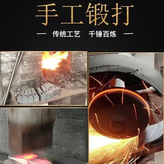 Forged Old-fashioned Double-sided Ax Plus Large Ax for Cutting Firewood, Tree-cutting Ax, Multi-functional Ax, Household Ax with Wooden Handle