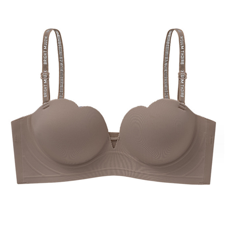 373 suave glutinoso engrosado de dibujos animados pecho anti-expansión externa ropa interior sin costuras cómodo inalámbrico pequeño pecho Sujetador push up ajustable