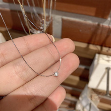 极细单钻锆石项链女2025秋季毛衣链钛钢锁骨链轻奢小众蛇骨链批发