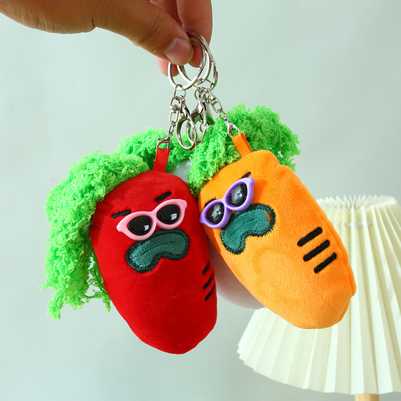 Amuzant non-mainstream din desene animate morcov plus ochelari pandantiv morcov păpușă pandantiv student școală ghiozdan accesorii pentru bagaje