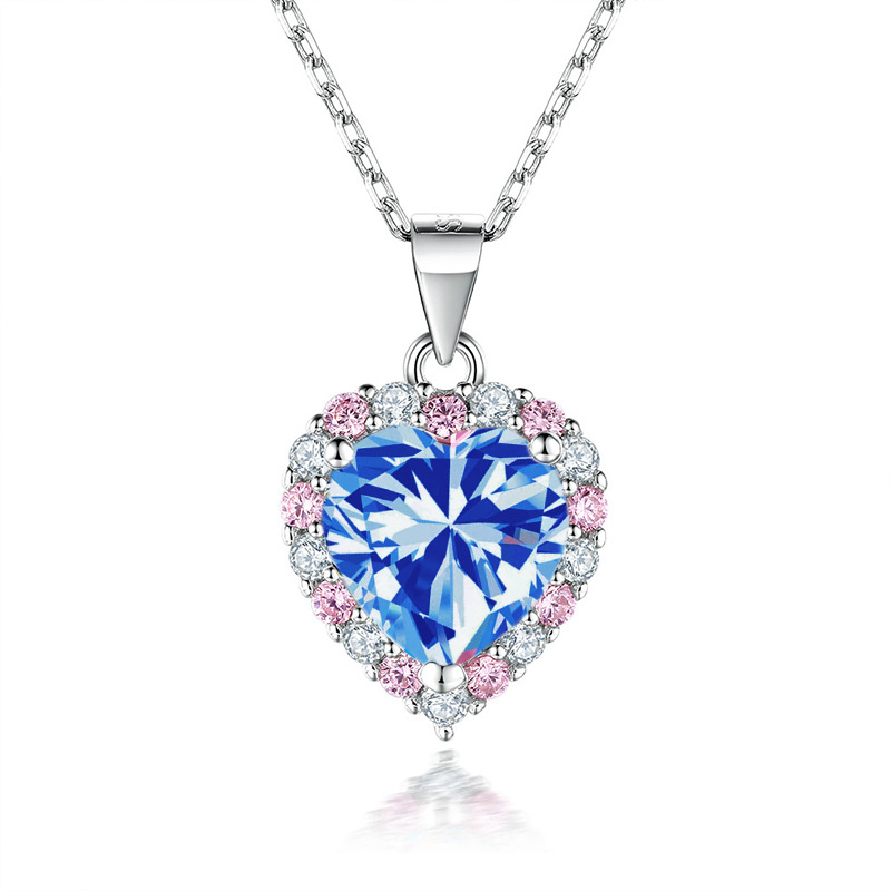 Collar de piedra de morsa de 2 quilates en forma de corazón color negro rosa rojo con certificado GRA nuevo caliente