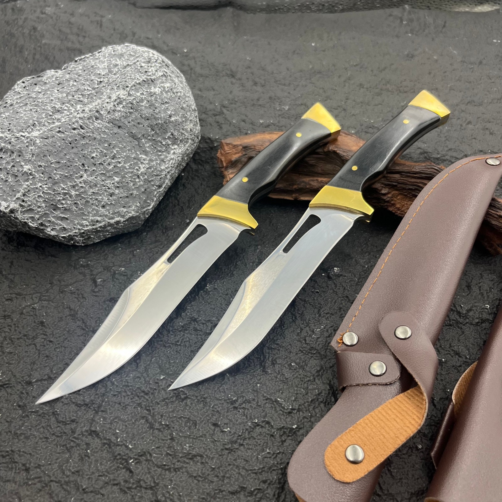 多功能不锈钢一体直刀镜面高硬度求生刀多用途户外多用小刀水果刀