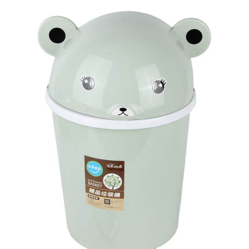 Wholesale Household Cleaning Supplies: Large Cat Head Flip-Top Trash Can, Cartoon Bear Head Trash Storage Bin with Lid