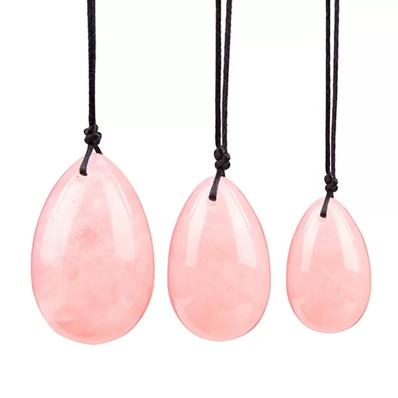 天然粉水晶玉石鸡蛋产后恢复阴户蛋水晶按摩球套装半宝石护阴蛋