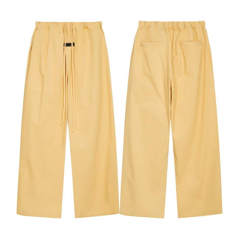 High Street doble línea ESSENTIALS FOG color sólido tejido de los hombres rectos sueltos pantalones casuales con cordón moda delgada