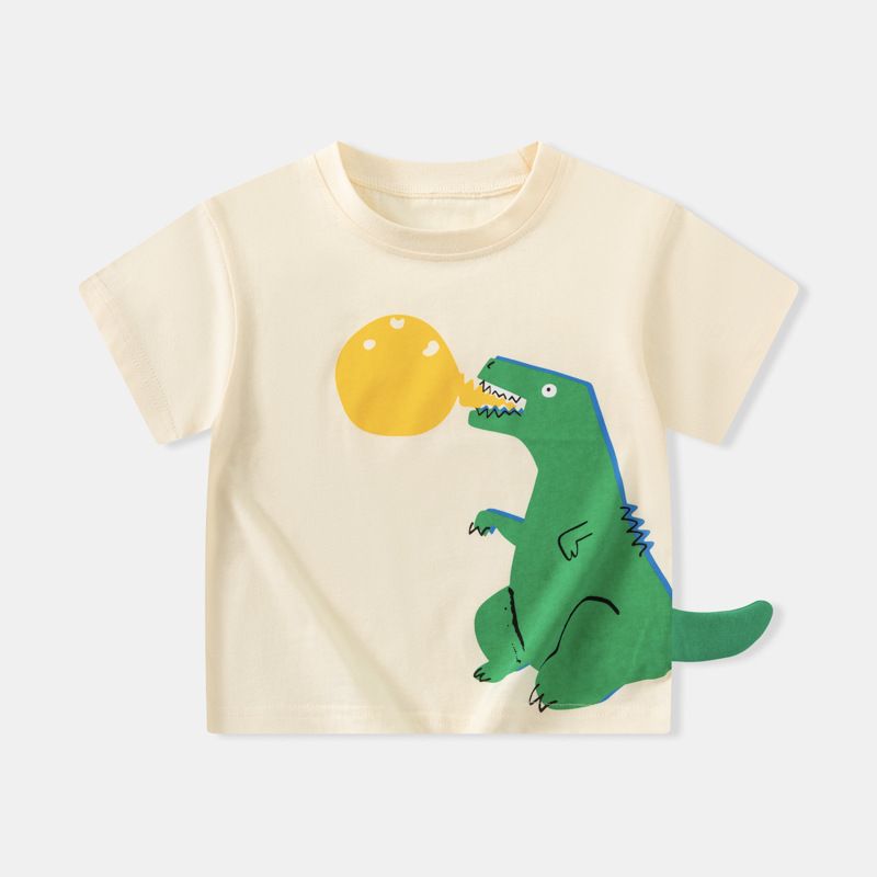 Be top ropa infantil transfronteriza verano nuevo estilo niños dinosaurio estampado camiseta de manga corta ropa de bebé para hombres