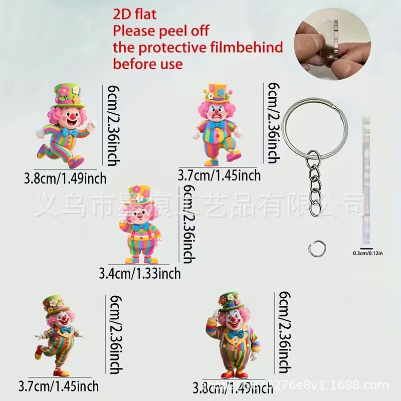 Cross-Border Amazon New Product Interesting Acrylic Car Pendant Rearview Mirror Decoration Backpack Keychain Accessories Gift Cross-Border Amazon New Product Interesting Acrylic Car Pendant Rearview Mirror Decoration Backpack Keychain Accessories Gift