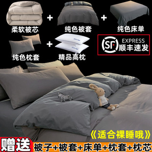 Quilt Autumn and Winter Four-Piece Set of Bed Sheetss, Quilt Cover, Pillow Dormitory Complete Set of Single Three-Piece Bedding Set
