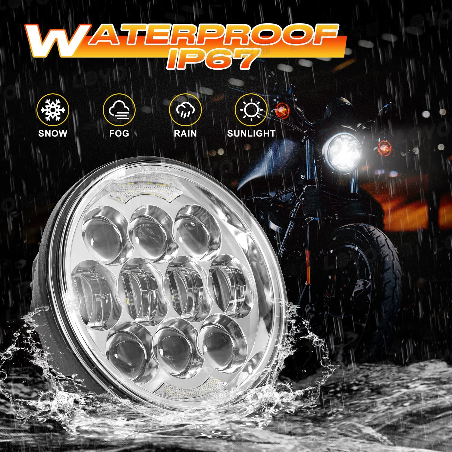 5.75 inch headlight is suitable for Harley motorcycle headlight LED headlight 80W Harley headlight