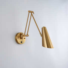 壁灯卧室床头阅读护眼书房北欧网红带开关旋转伸缩折叠长摇臂灯具