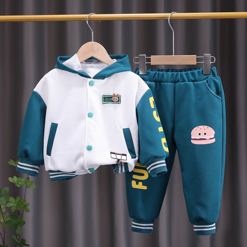 Children's Clothing Boys Spring and Autumn Hat 2023 New Baby Cartoon Baseball Suit Two Piece Set Trendy_voghion.com