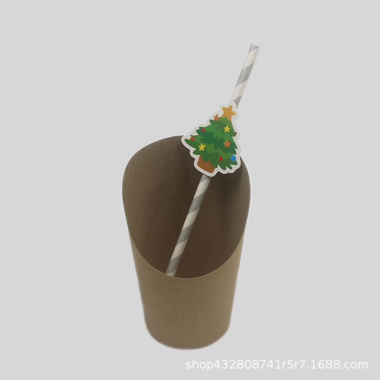 Desechables fiesta creativa paja Navidad vestir accesorios postre Mesa pastel tarjeta decoración bebida papel paja