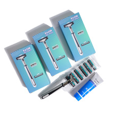 Wholesale New Product Boxed Double Layer Safety Razor Old Style Manual Shaving Knife Men's Beard Knife Shaving Tool Foreign Trade