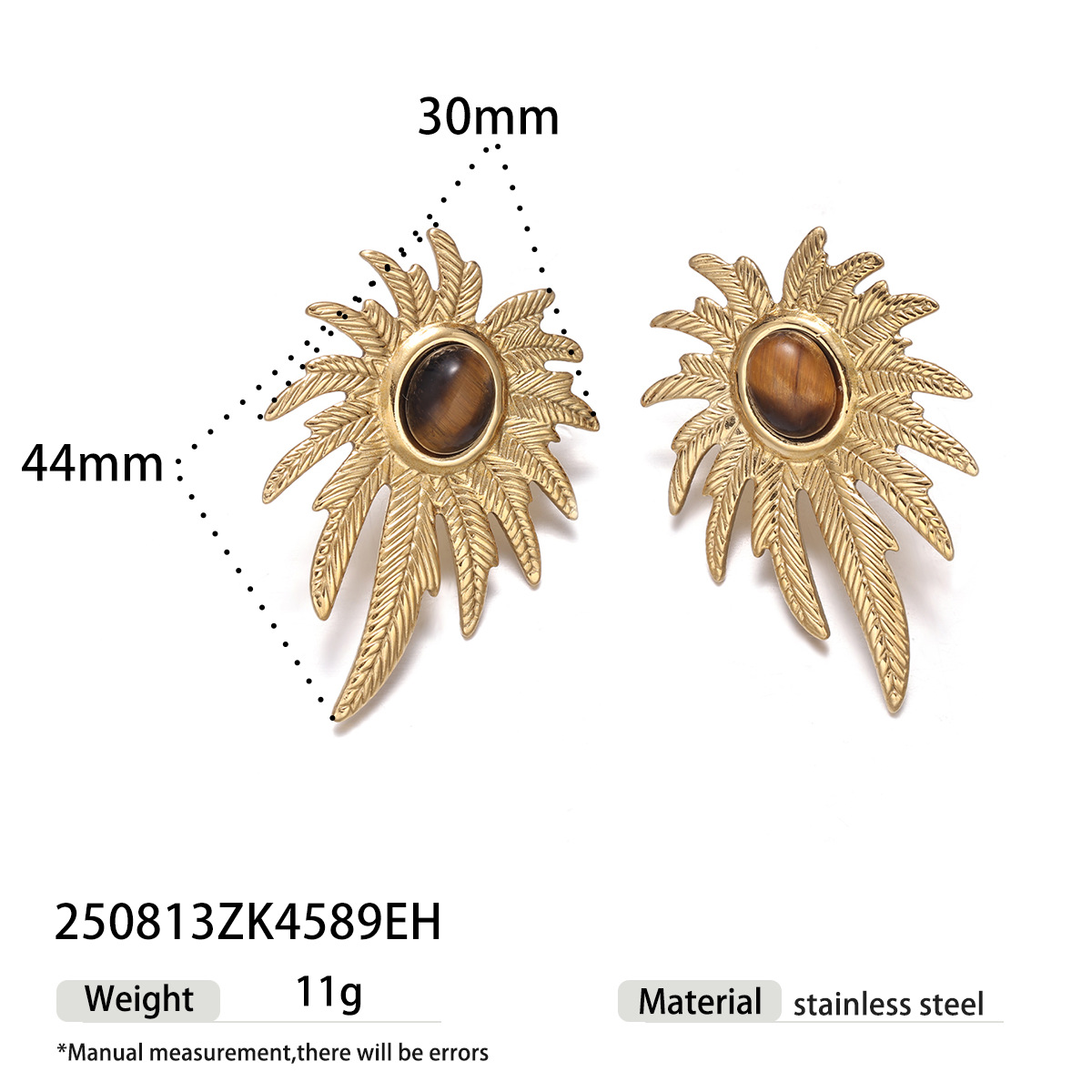 TENA europa y americana pendientes de acero inoxidable lujoso ligero de alto nivel de diseño de pulseras de piedra natural pendientes de joyería caliente transfronteriza para mujeres