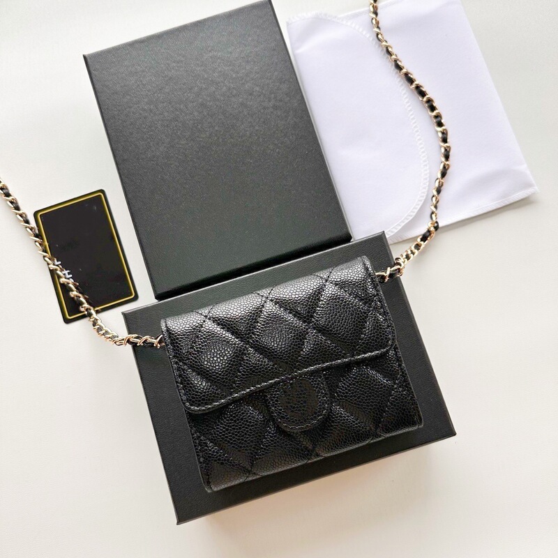 Xiang Nai Nai 25A Small Waste Bag Caviar Conspicuous Bag Cowhide Quilted Flip Cf Coin Purse Small Hanging Bag