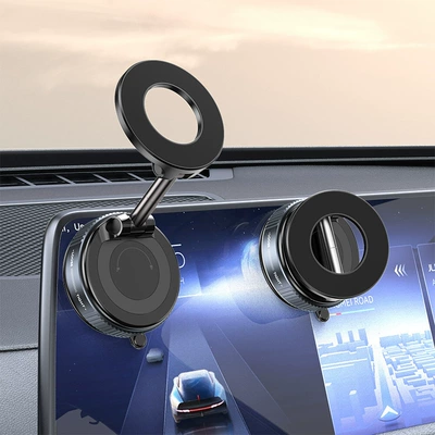 Car Navigation Vacuum Magnetic Mobile Phone Holder Multi-Function Center Console Convenient Universal Car Mobile Phone Holder (Car phone holder) - k007-strong-magnetic-black