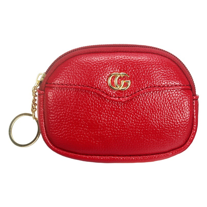 En stock al por mayor nuevo fresco dulce belleza monedero color sólido pu cuero Litchi patrón cartera de las mujeres pequeño bolso de la tarjeta de las mujeres