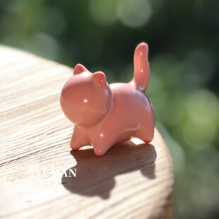 Lard Frozen Ceramic Kitten Tea Pet Handmade Boutique Ornaments small size Tea Ceremony Accessories Zen Vintage Ornaments Tea Play