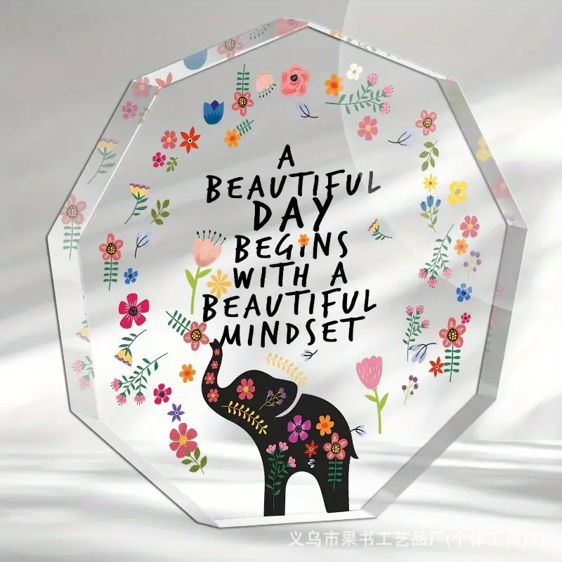 跨境新品热卖透明九边形亚克力送妈妈生日礼物的桌面装饰品摆件