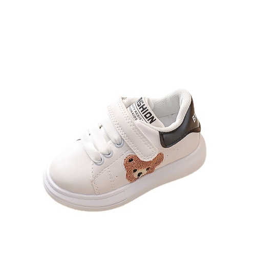 Baby Spring New White Sneakers for Girls, Infants, Soft Sole Learning Step Shoes, Children's Board Shoes, Boys' Casual Shoes