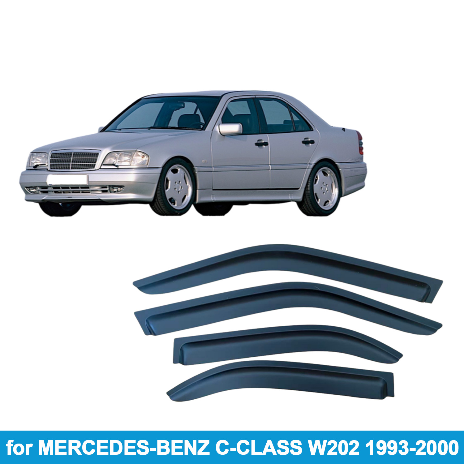 Mercedes C-Class W202 üçün yan pəncərə günəş və yağış qoruyucusu
